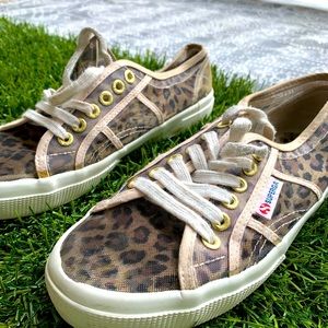 Superga sheer cheetah print sneakers | Size 8.5 W